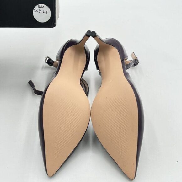 FYS Dark Purple Sexy Cross Strap Stiletto High Heel Ankle Strap Pumps Pointed To - Picture 6 of 8